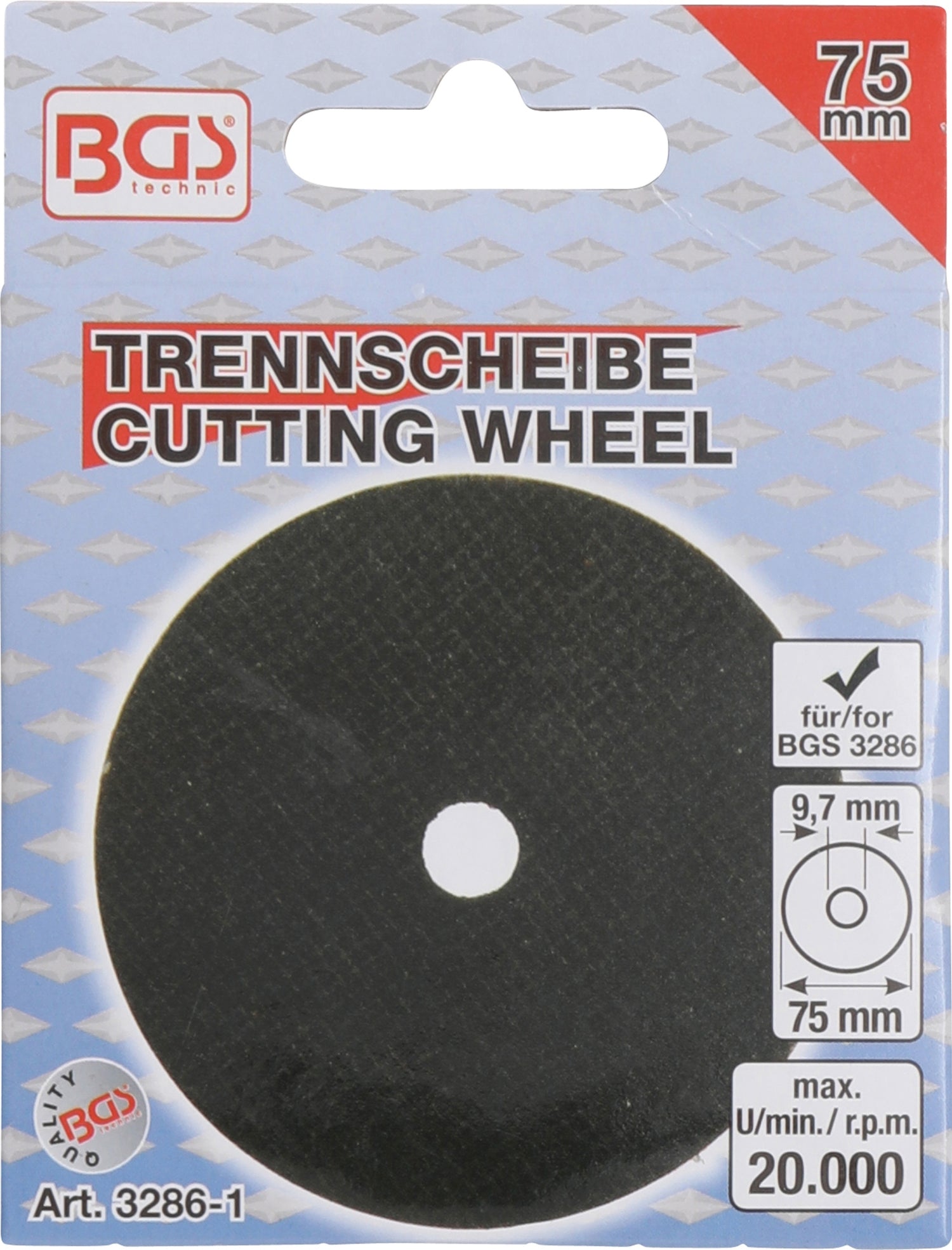 BGS 3286-1 Trennscheibe Ø 75 x 1,8 x 9,7mm für BGS 3287