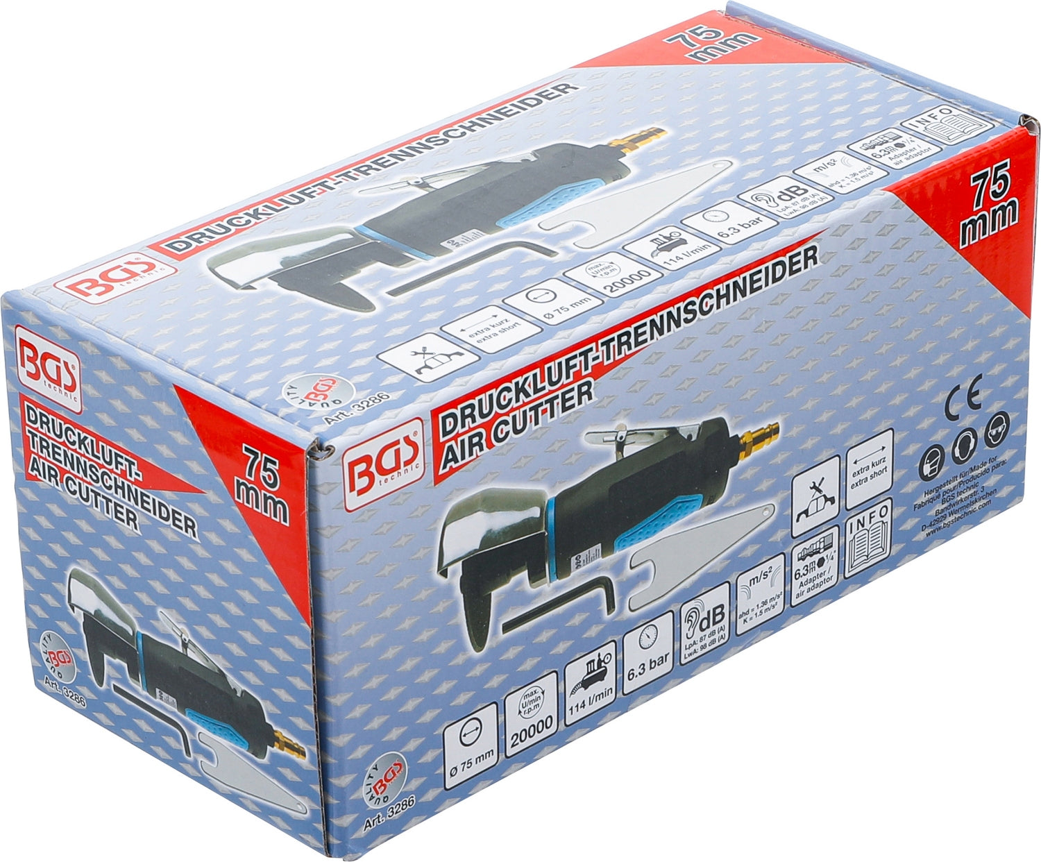 BGS 3286 Druckluft Trennschneider Länge 185mm