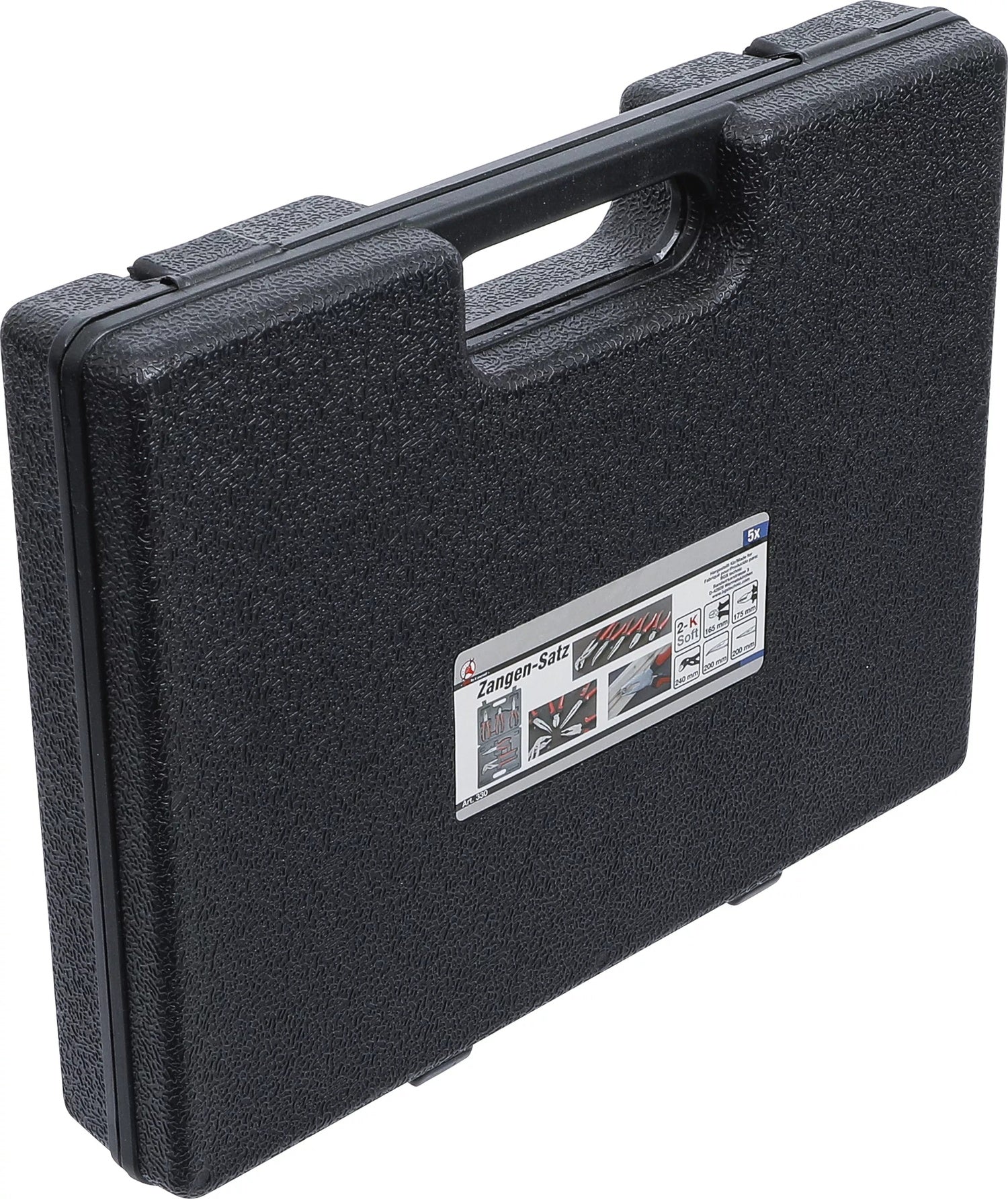 BGS DIY 330 Satz Zangen 5 teilig Kombizange Rohrzange Seitenschneider Telefonzange mit Koffer