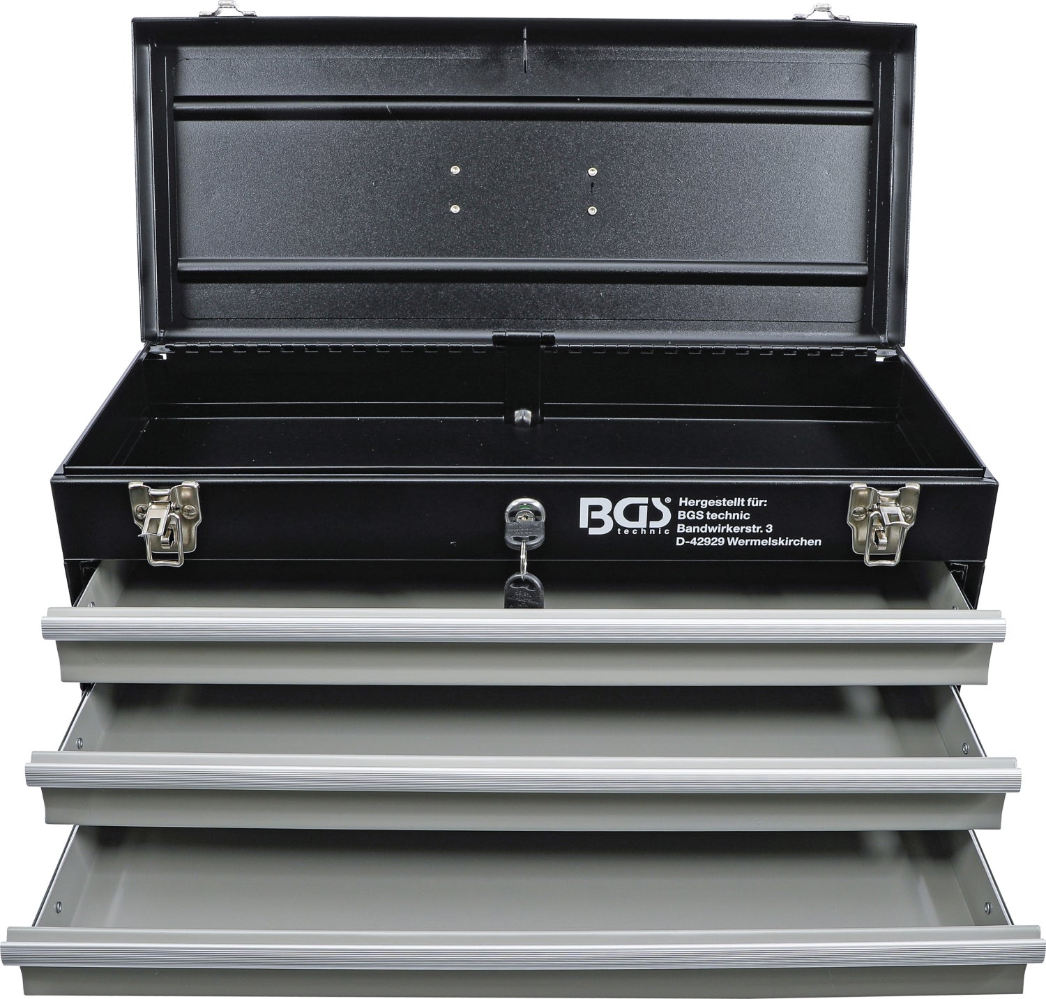 BGS 3312 Werkzeugkoffer aus Metall mit 3 Schubladen leer