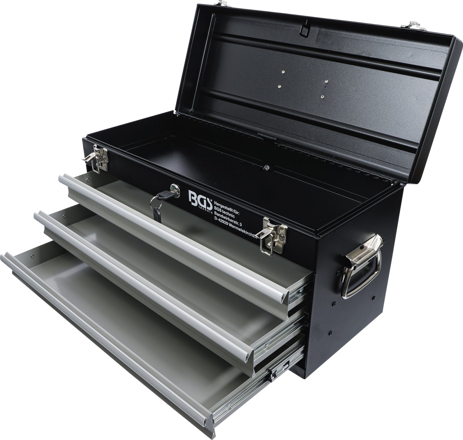 BGS 3312 Werkzeugkoffer aus Metall mit 3 Schubladen leer