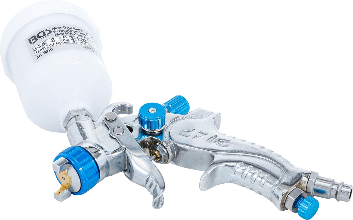BGS 3315 Mini Druckluft Farbsprühpistole Lackbehälter 120cm³