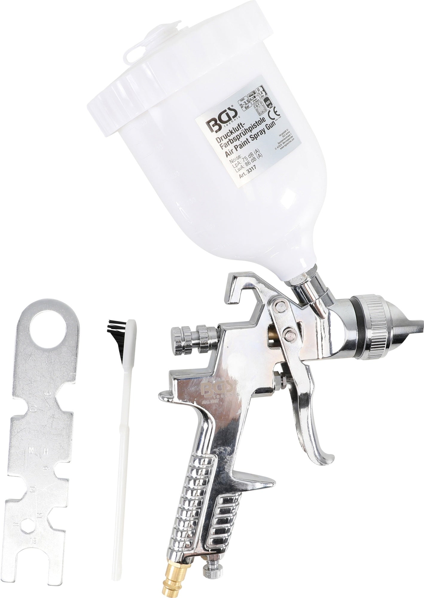 BGS 3317 Druckluft Farbsprühpistole Lackbehälter 550cm³