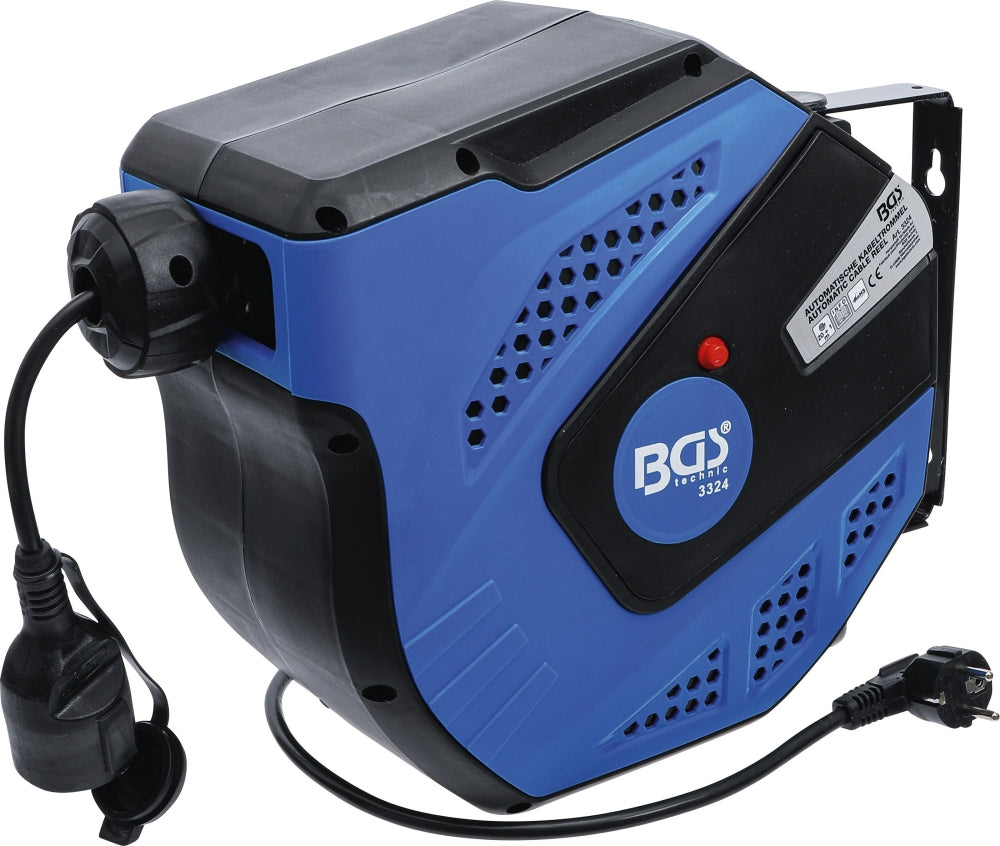 BGS 3324 Automatische Kabeltrommel 20m 3 x 1,5mm² IP 34 3000W