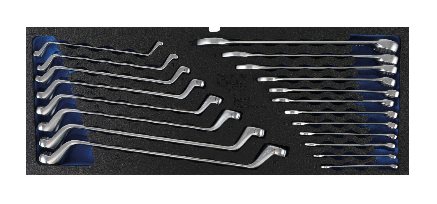 BGS 3342 Werkzeugeinlage Schaumeinlage Doppelringschlüssel Ringmaulschlüssel für BGS 3312 & 3318 20 teilig