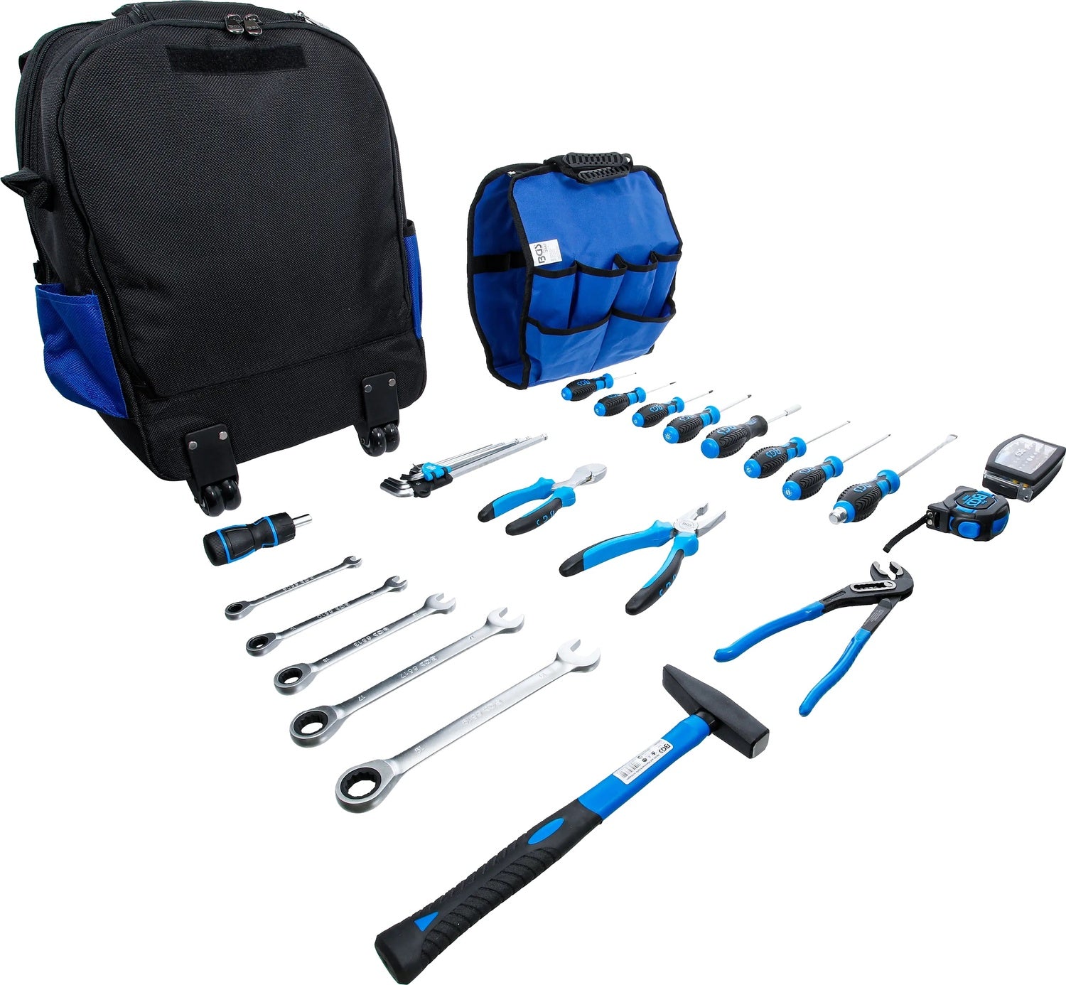 BGS 3347 Werkzeugrucksack mit Teleskopgriff fahrbar 66 teilig Werkzeug Sortiment