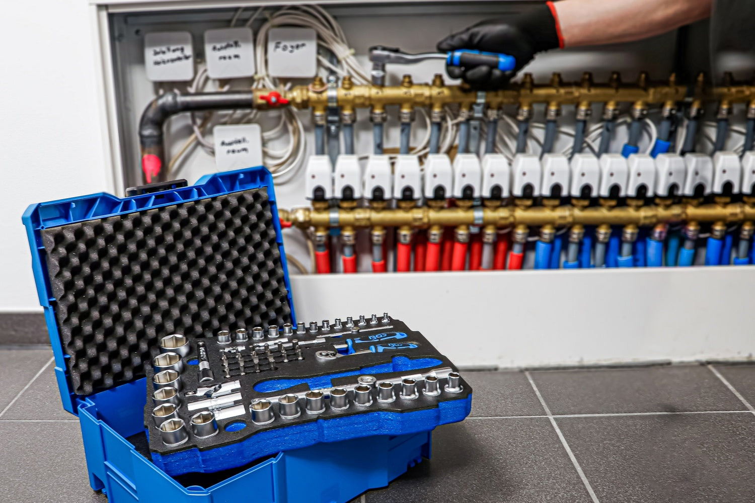 BGS 3357 Satz Steckschlüssel Hammer Zangen Schraubendreher 6,3mm (1/4") 12,5mm (1/2") BGS systainer®