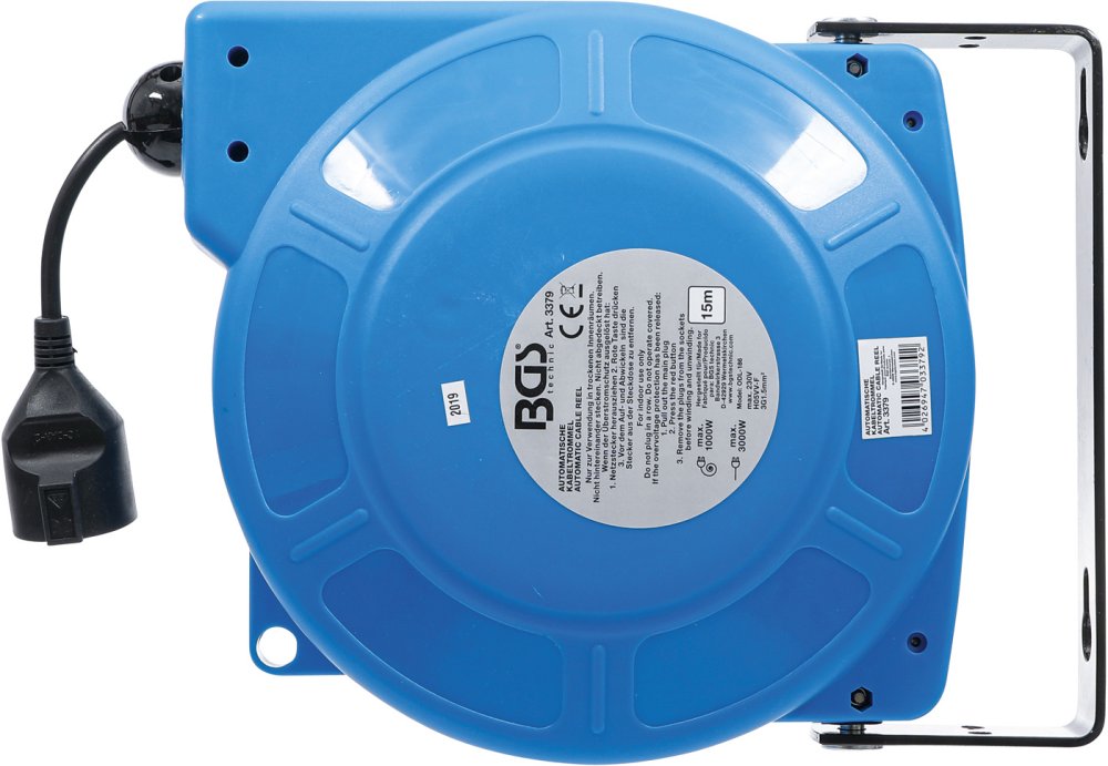 BGS 3379 Automatische Kabeltrommel 15m 3 x 1,5mm² IP 34 3000W