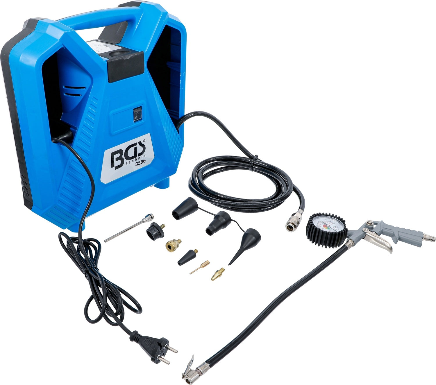 BGS 3386 Mobiler Druckluft Kompressor Druckluftpistole Manometer