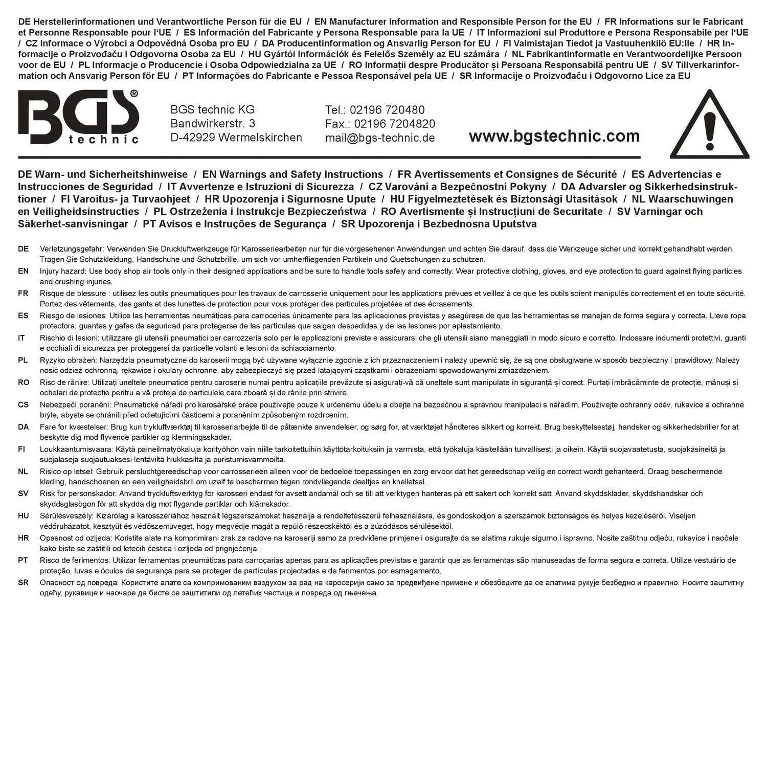 BGS 3400 Druckluft Mini Karosserie Stichsäge vibrationsarm