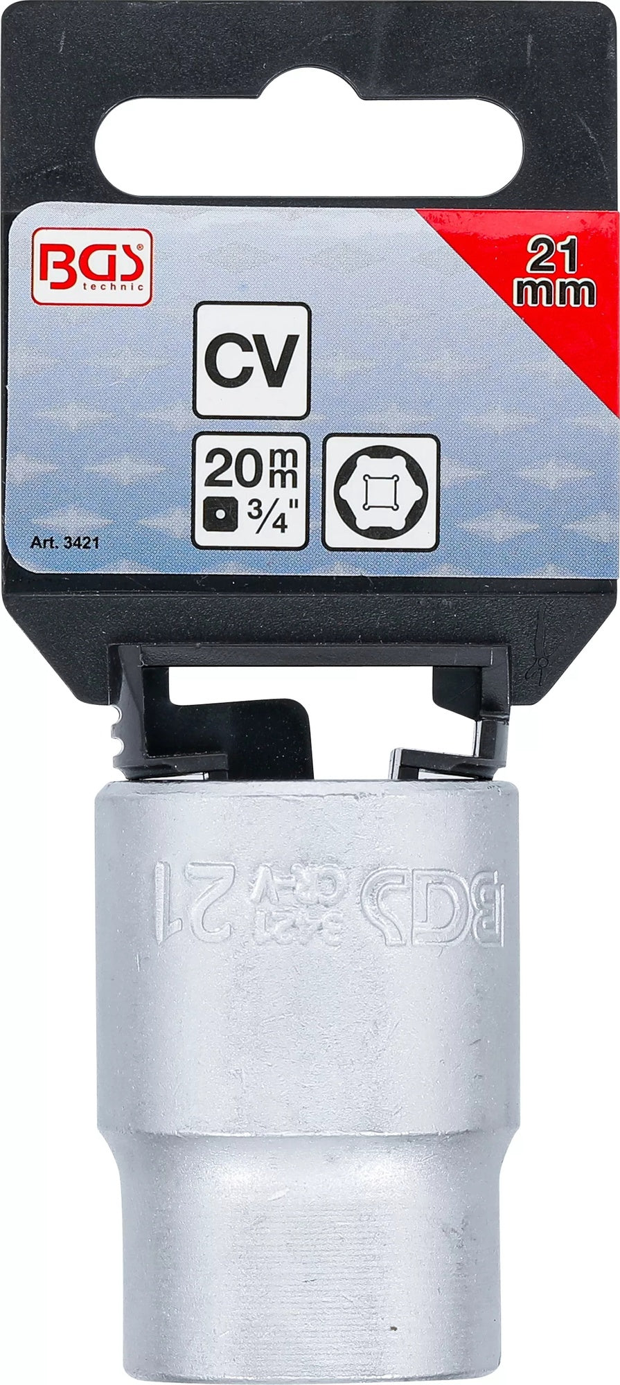 BGS 3421 Nuss / Stecknuss / Steckschlüsseleinsatz 21mm Antrieb 20mm (3/4")