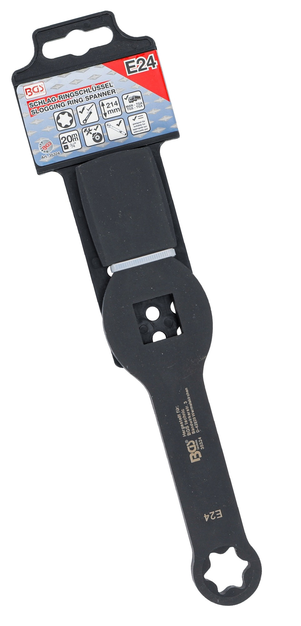 BGS 35324 Ring-Schlagschlüssel 24mm E-Profil mit 2 Schlagflächen