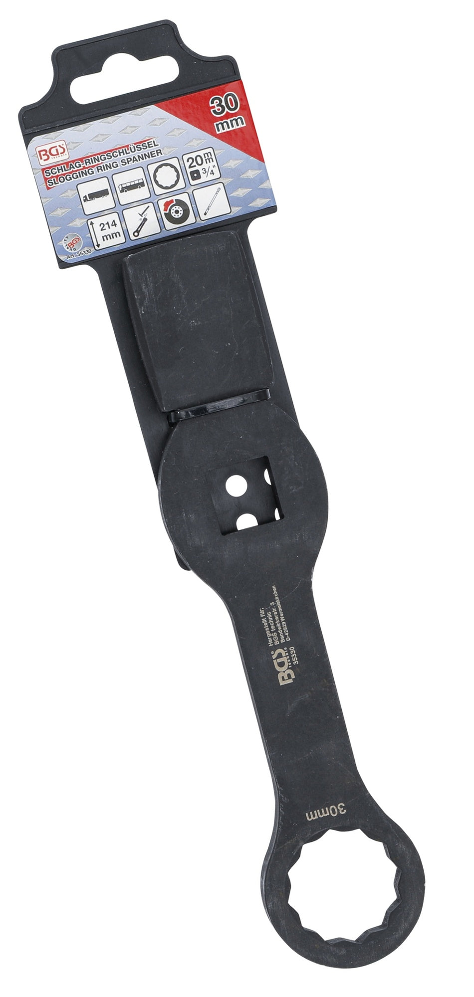 BGS 35330 Schlagringschlüssel Zwölfkant mit 2 Schlagflächen SW 30mm