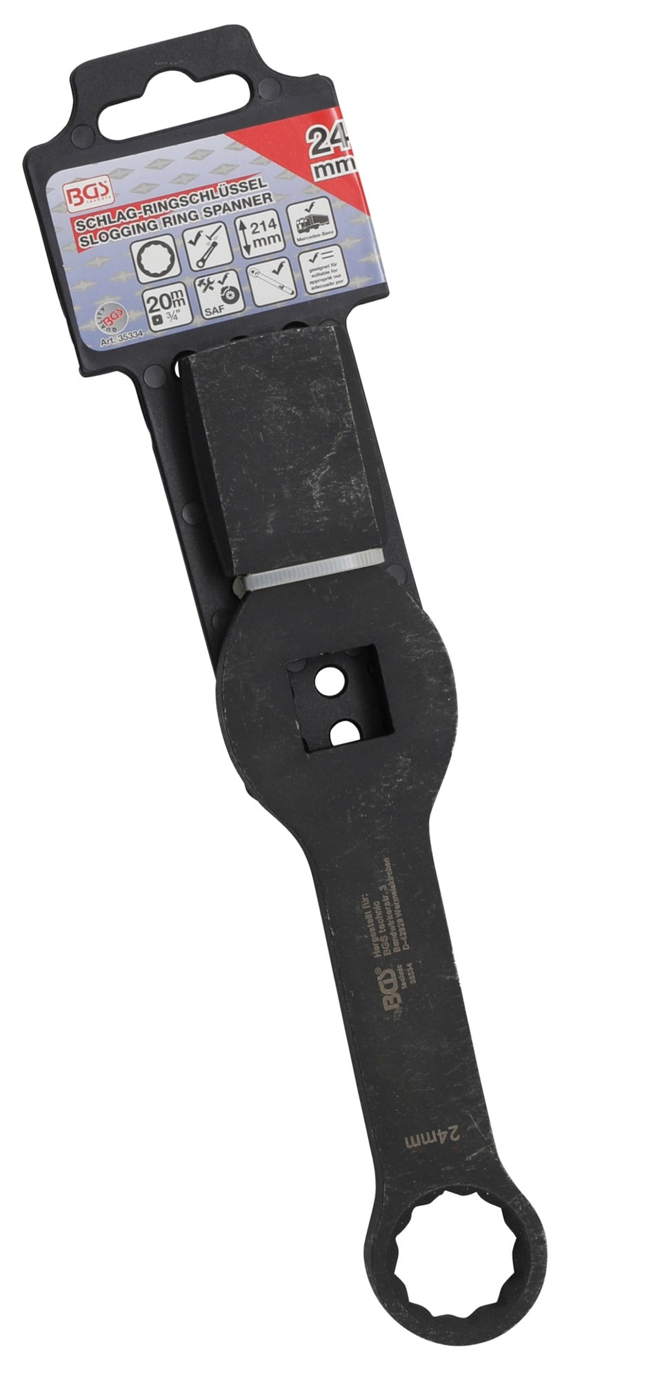BGS 35334 Ring-Schlagschlüssel 24mm Profil Zwölfkant mit 2 Schlagflächen