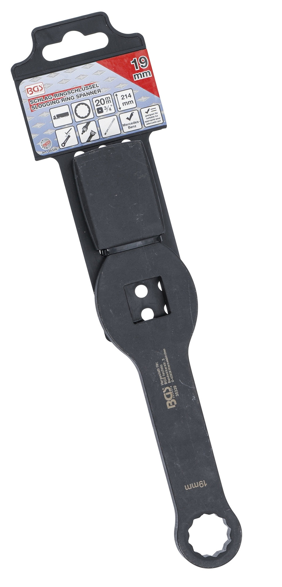 BGS 35339 Schlag-Ringschlüssel Zwölfkant mit 2 Schlagflächen SW 19mm