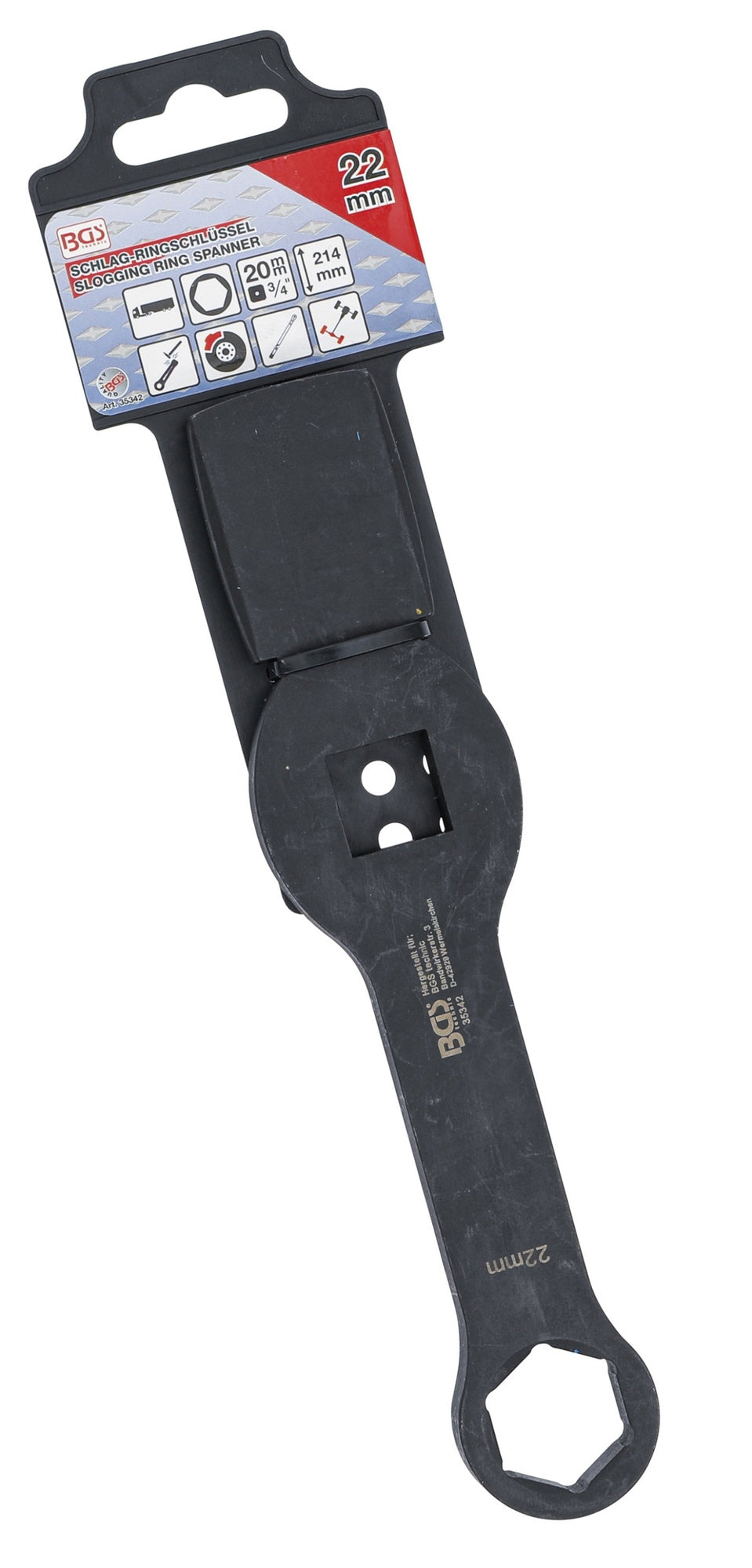 BGS 35342 Schlag-Ringschlüssel Sechskant mit 2 Schlagflächen SW 22mm