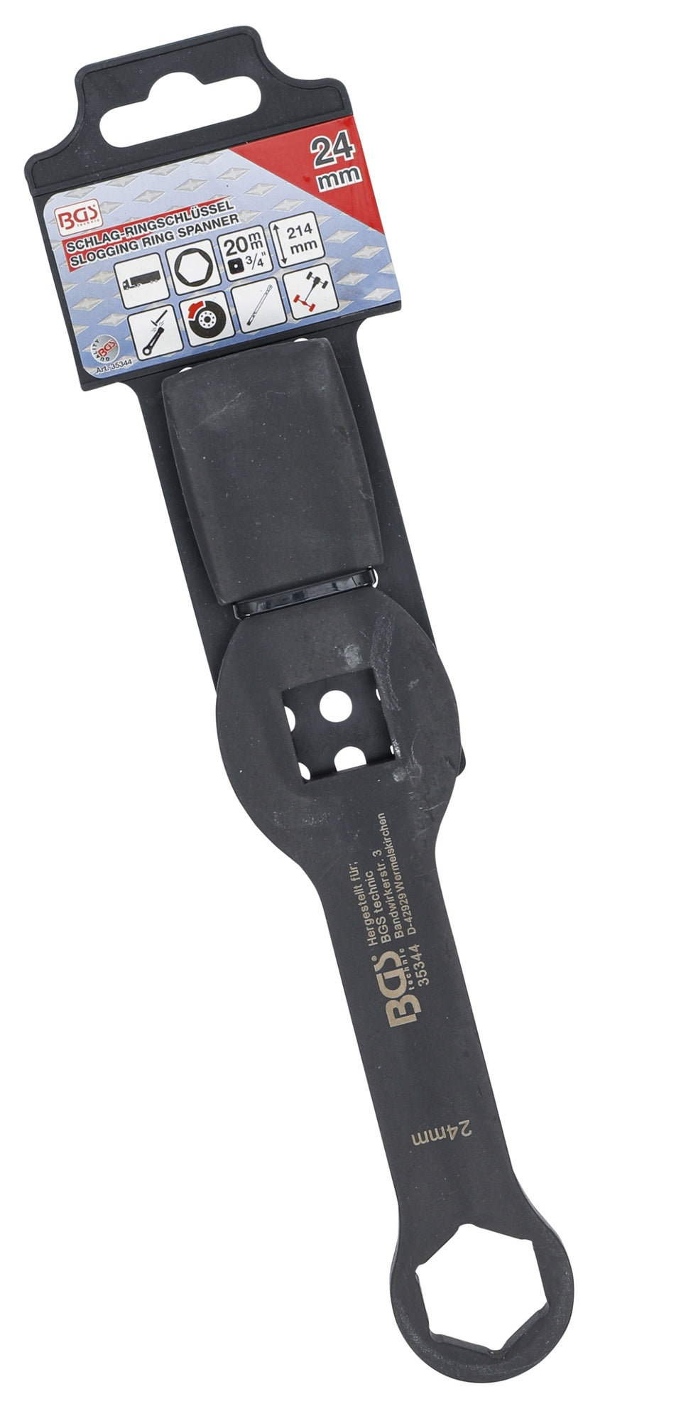 BGS 35344 Schlag-Ringschlüssel Sechskant mit 2 Schlagflächen SW 24mm