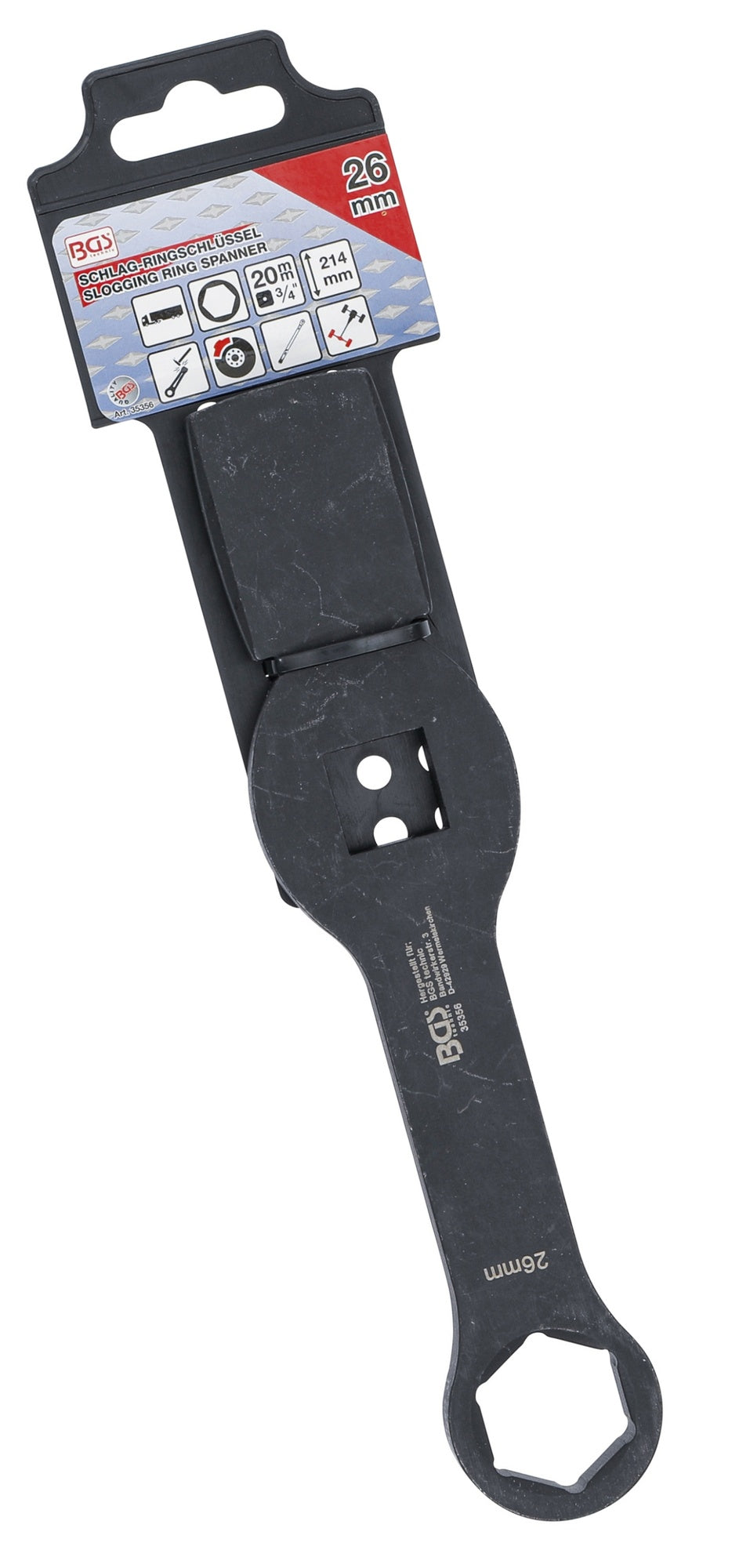 BGS 35356 Schlag-Ringschlüssel Sechskant mit 2 Schlagflächen SW 26mm
