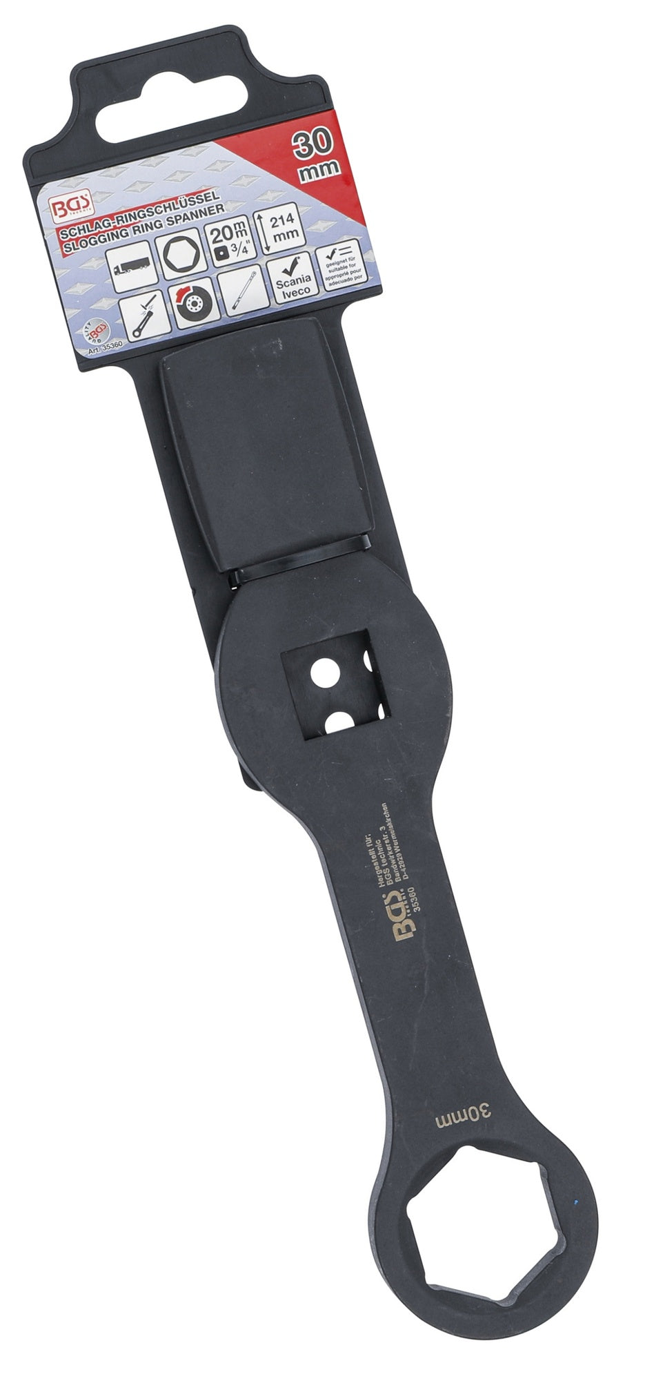 BGS 35360 Schlag-Ringschlüssel Sechskant mit 2 Schlagflächen SW 30mm