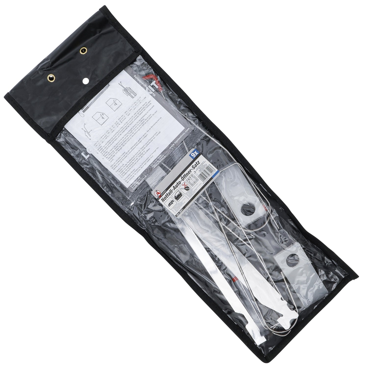 BGS DIY 3541 Satz Notfall Autotür Öffner 9 teilig mit Tasche