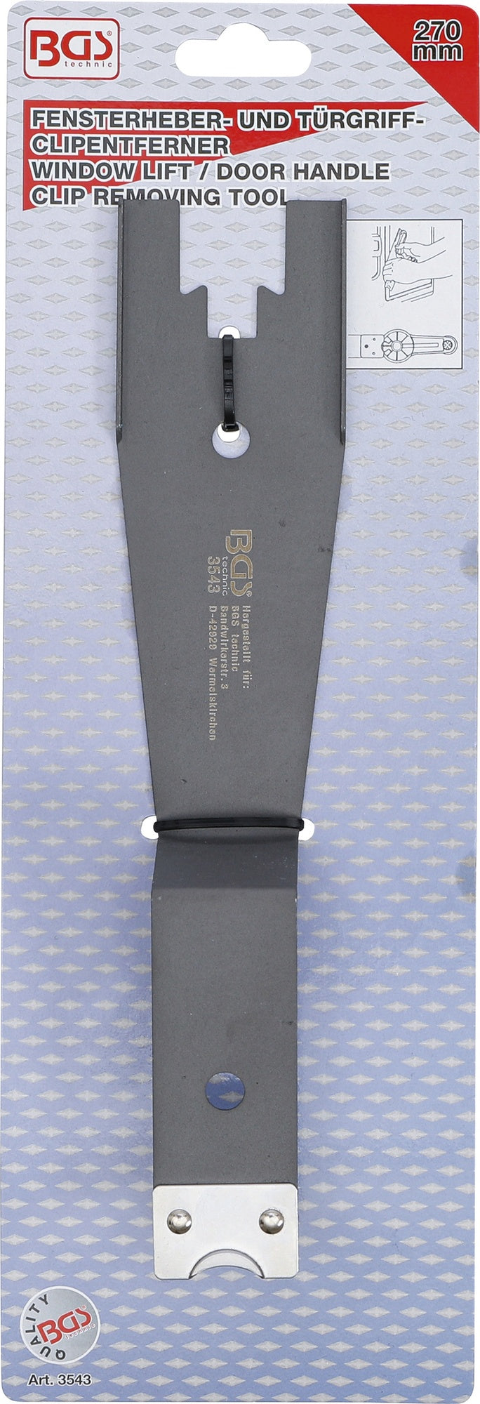 BGS 3543 Fensterheber und Türgriff-Clip Entferner Länge 270mm