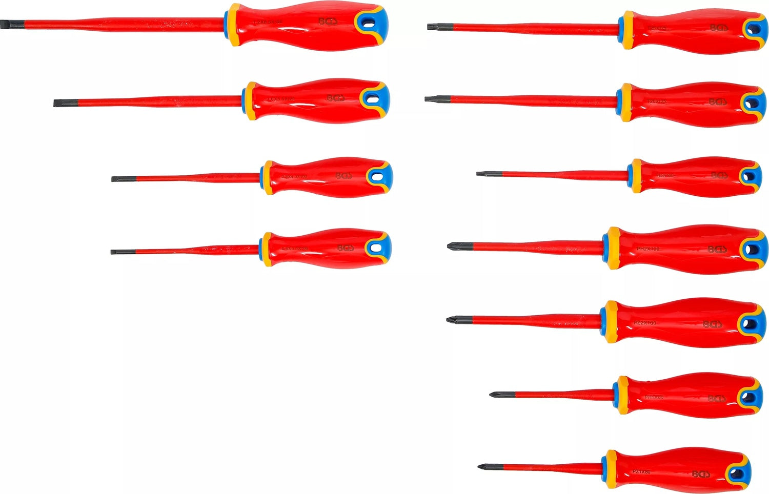 BGS 35851 Satz VDE Schraubendreher extra dünne Spitze 11 teilig