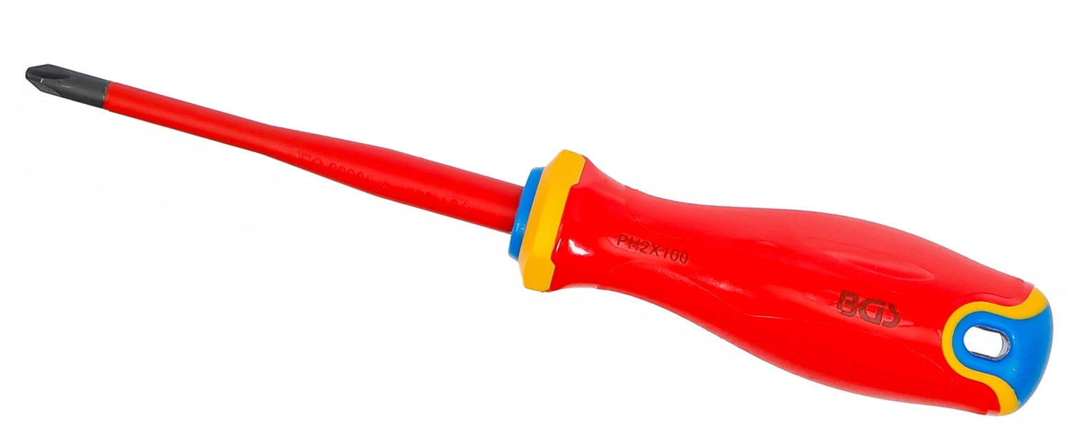 BGS 35860 VDE Schraubendreher extra dünne Spitze Kreuzschlitz PH2