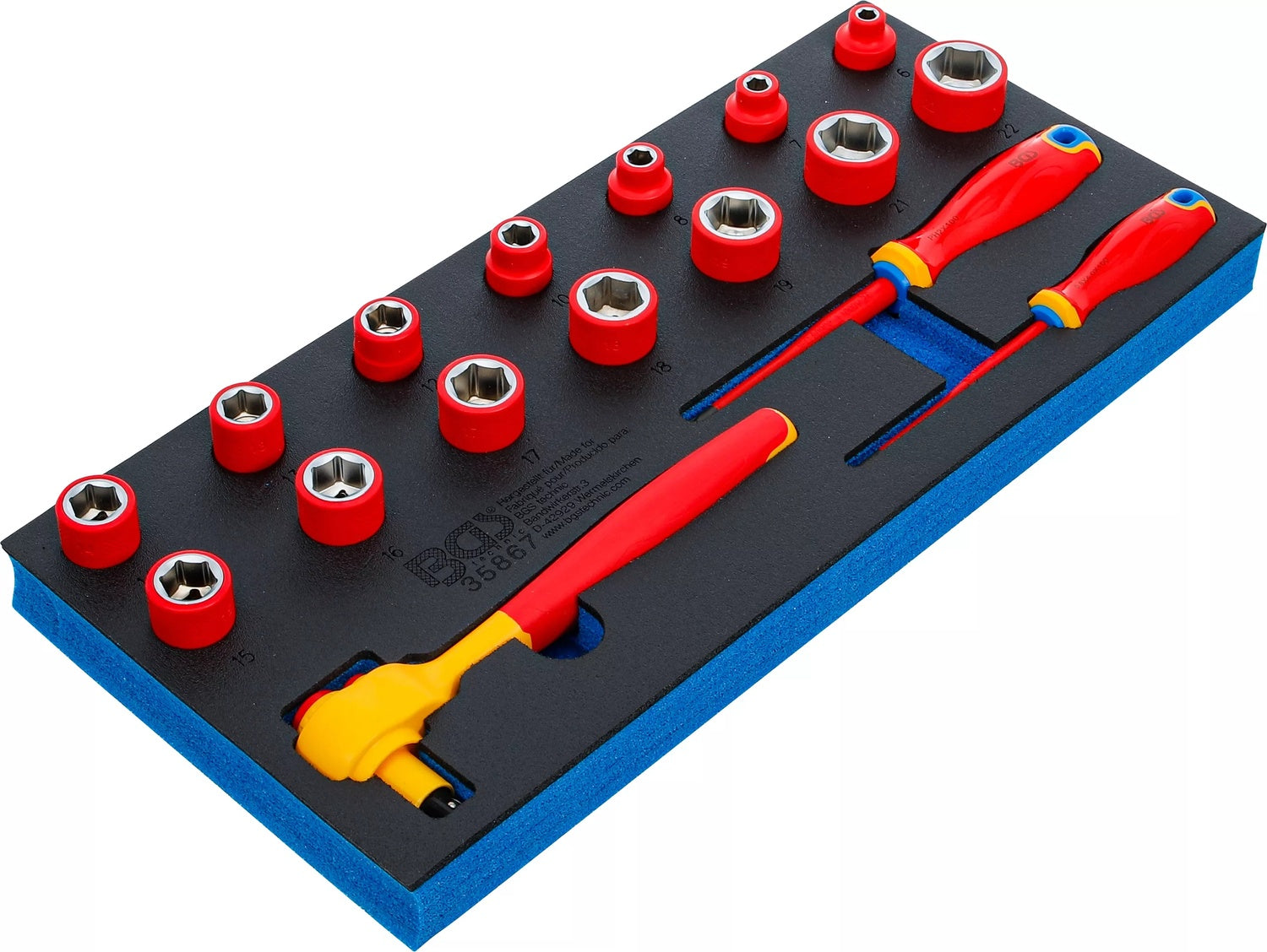 BGS 35867 Satz VDE Steckschlüssel Schraubendreher Sechskant 10mm (3/8")