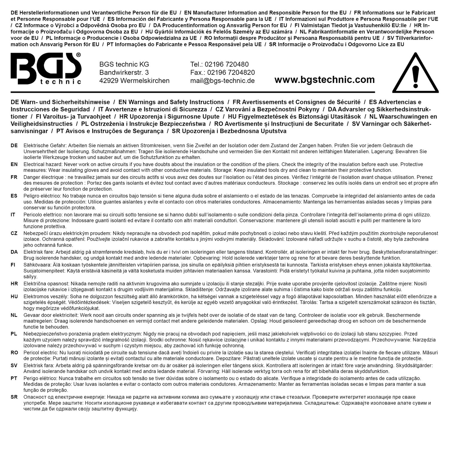 BGS 35887 VDE Multifunktionszange Länge 160mm Universalzange Zange Universell