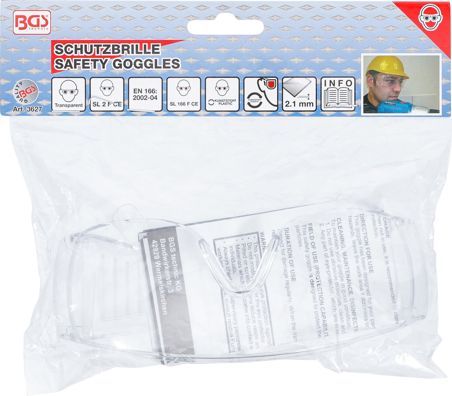 BGS 3627 Schutzbrille transparent mit Ohrbügeln