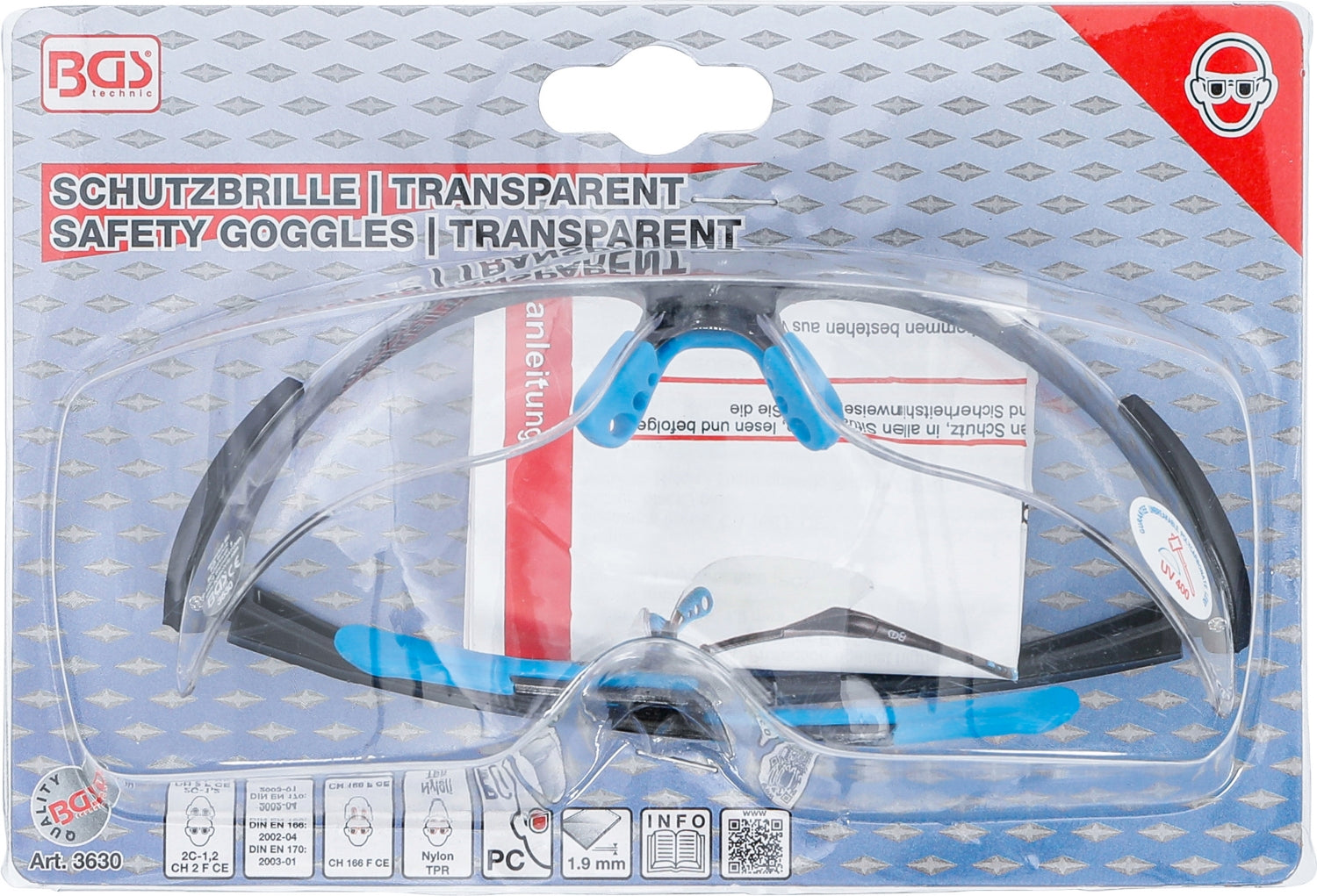 BGS 3630 Schutzbrille transparent mit UV Schutz