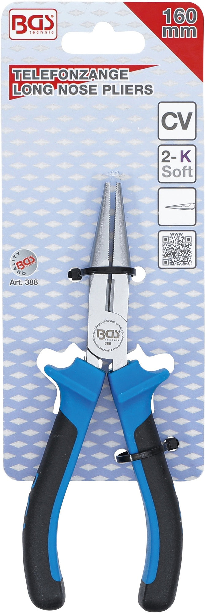 BGS 388 Telefonzange gerade 160mm mit 2 Komponenten Griff