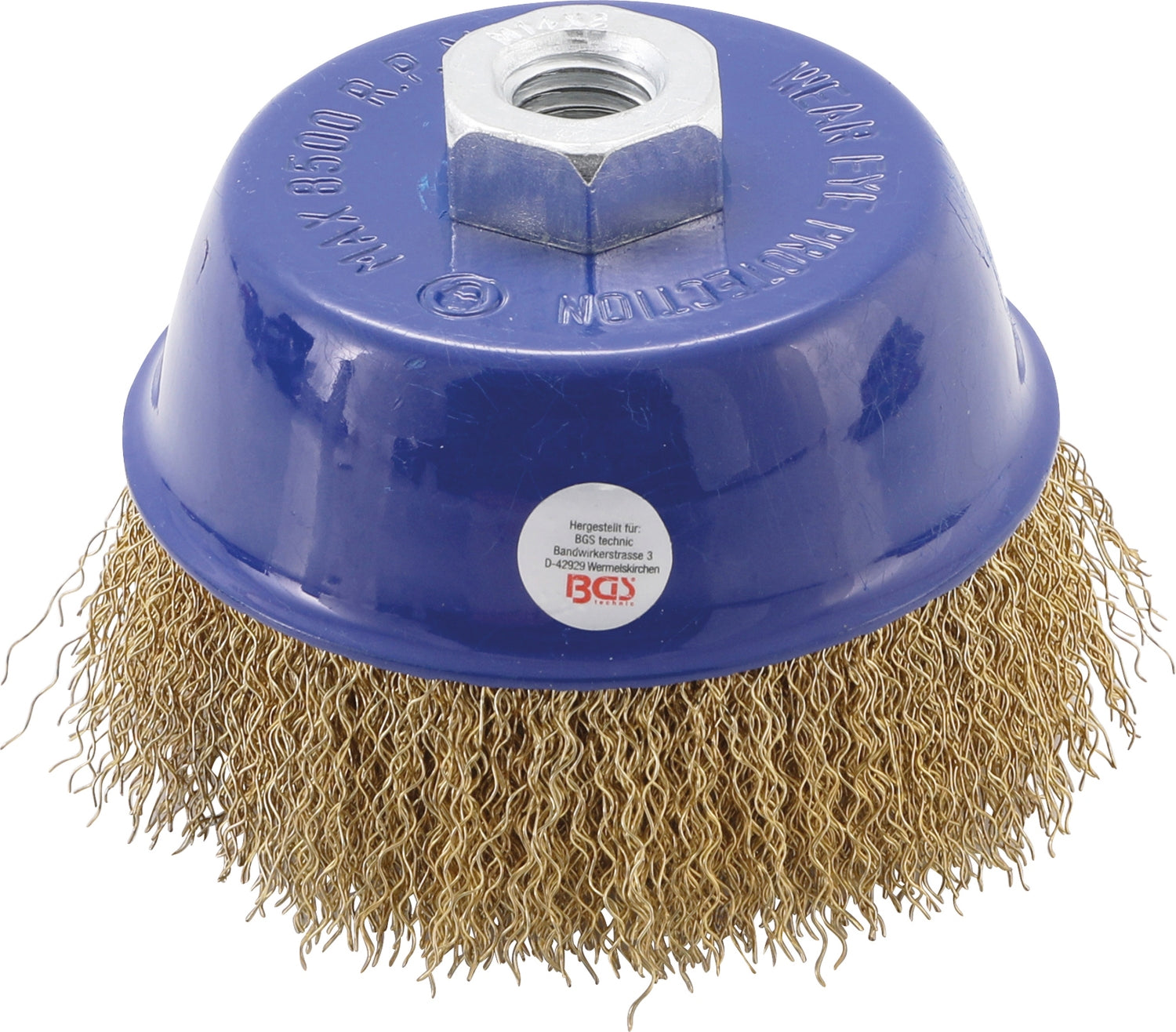 BGS 3987 Topfbürste vermessingt Ø100mm Aufnahme Gewinde M14x2