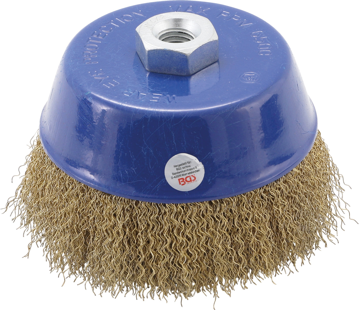 BGS 3988 Topfbürste vermessingt Ø125mm Aufnahme Gewinde M14x2