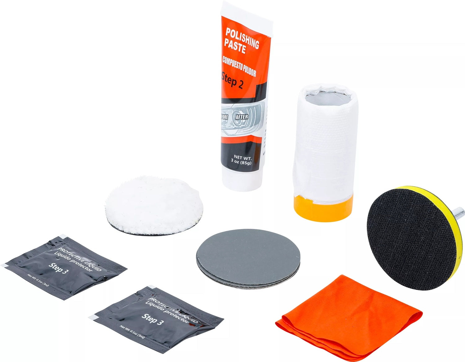 BGS 3997 Fahrzeugscheinwerfer Aufbereitung Kit 14 teilig