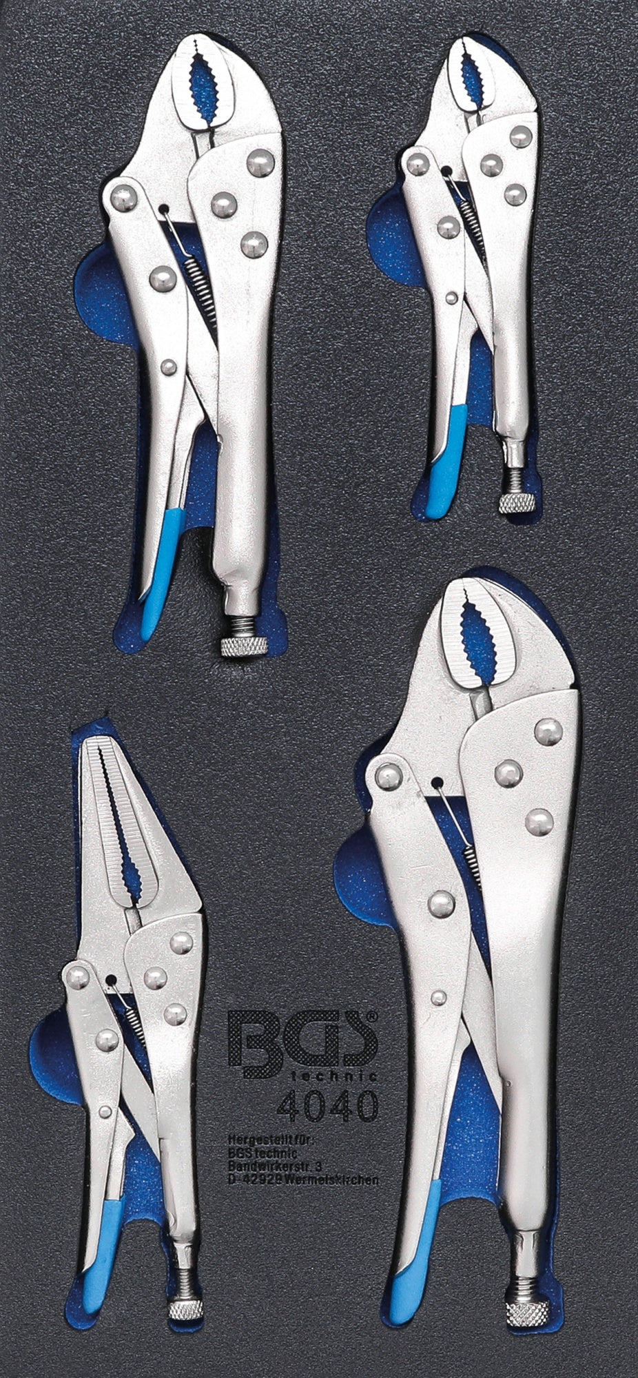 BGS 4040 Satz Gripzangen Langbeckzangen 125mm 180mm 250mm Werkstattwageneinlage 1/3