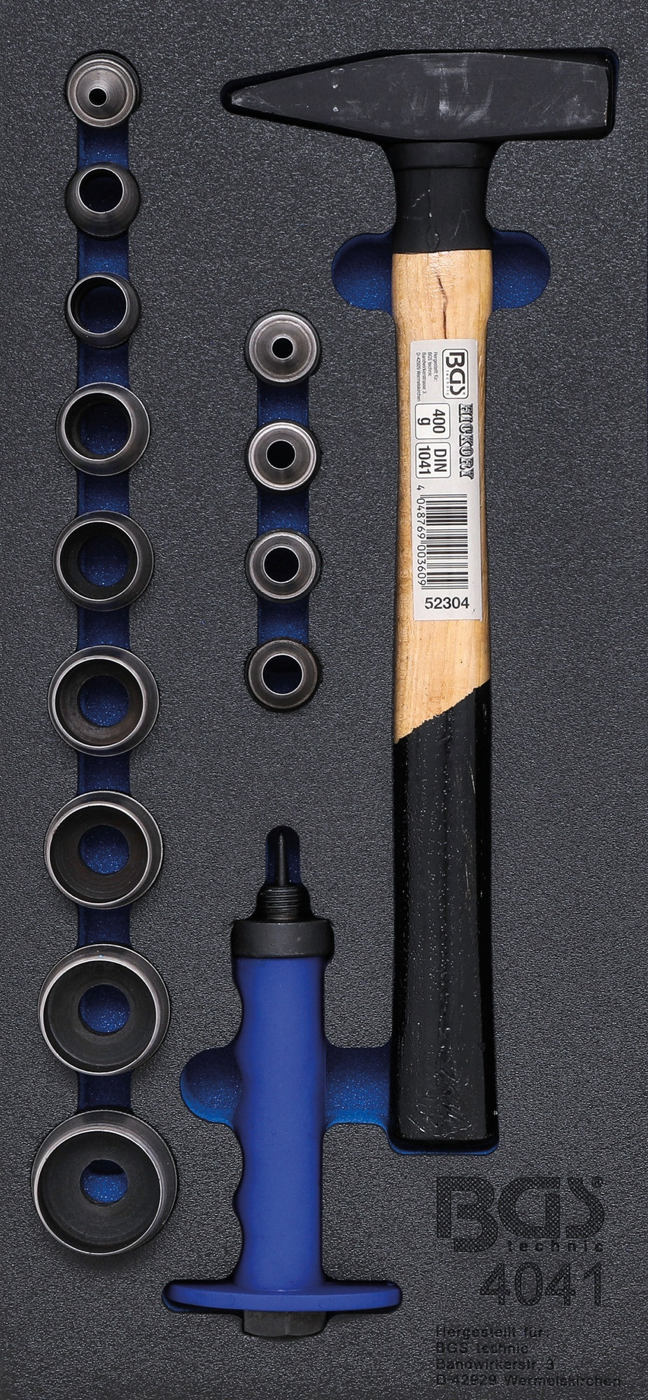 BGS 4041 Satz Locheisen Schlosserhammer Werkstattwageneinlage 1/3