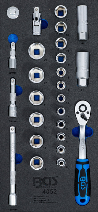 BGS 4052 Satz Steckschlüssel Einsätze 10mm (3/8") Werkstattwageneinlage 1/3