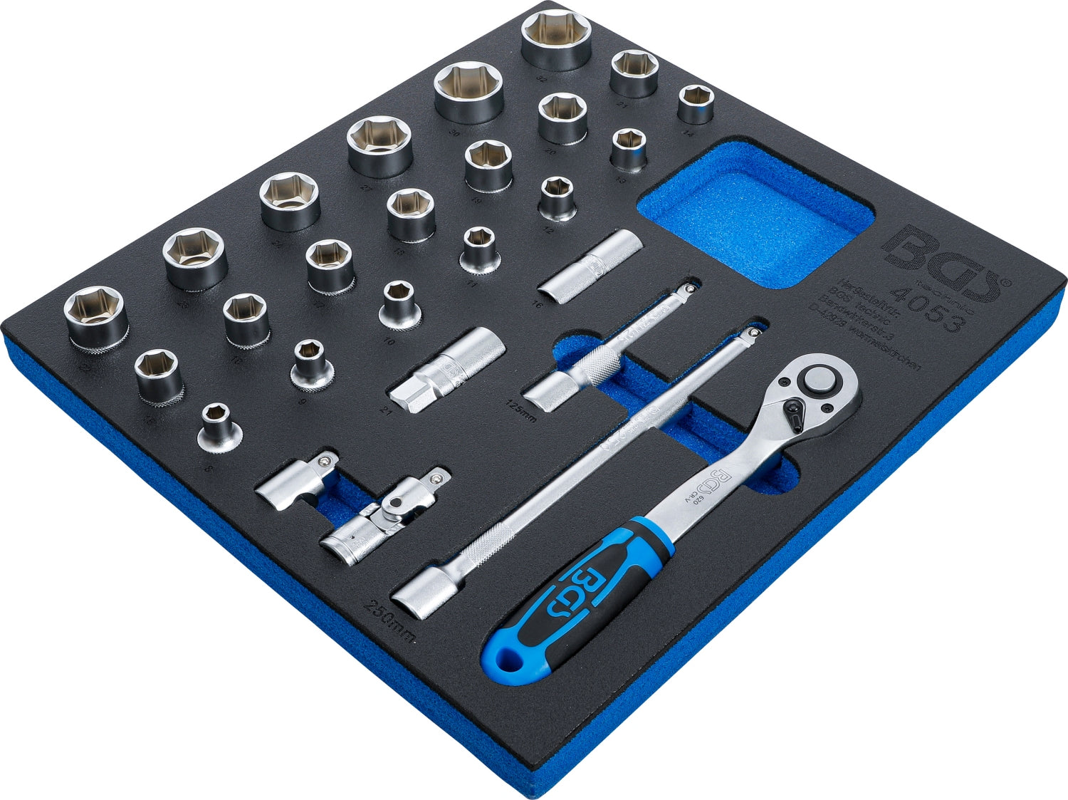 BGS 4053 Satz Steckschlüssel Einsätze Sechskant Pro Torque® Antrieb 12,5mm (1/2") SW 8 -32mm Werkstattwageneinlage 2/3