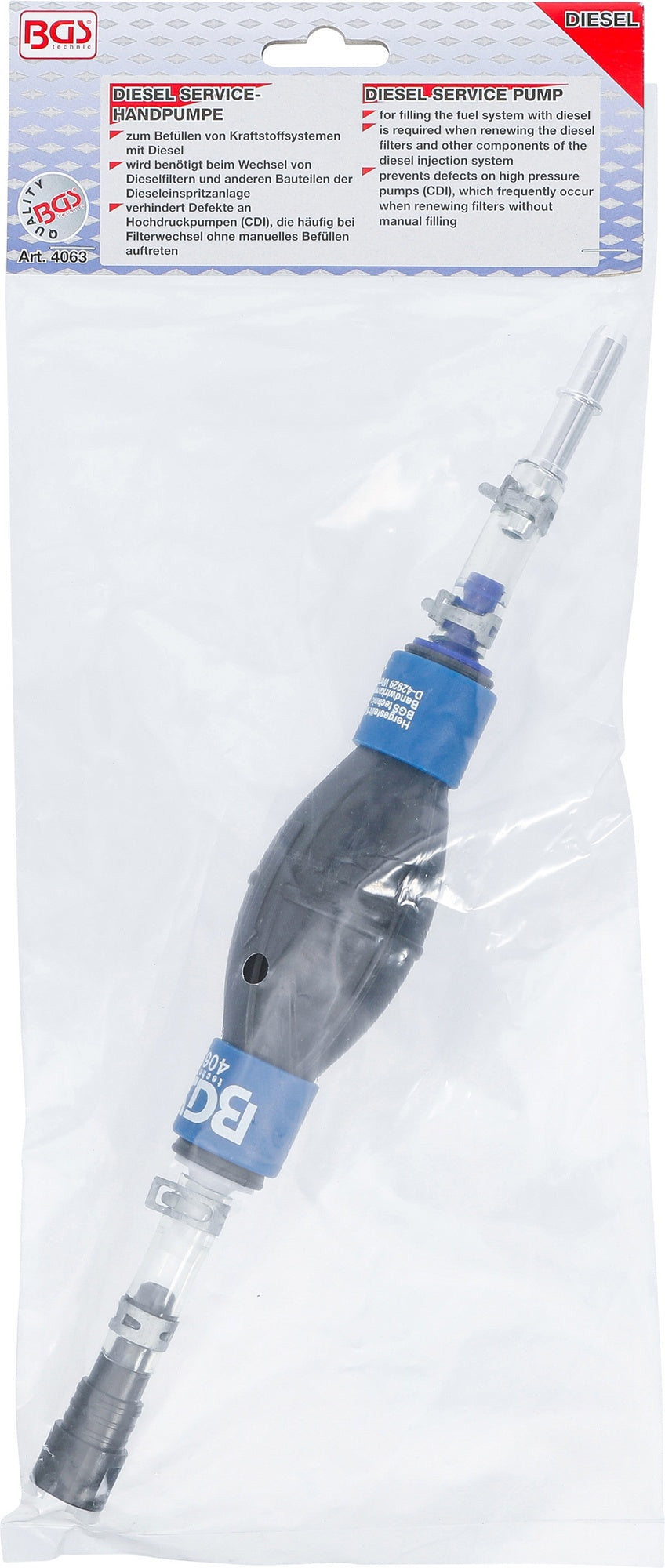 BGS 4063 Diesel Service Füllpumpe Filterwechsel Dieselfilter