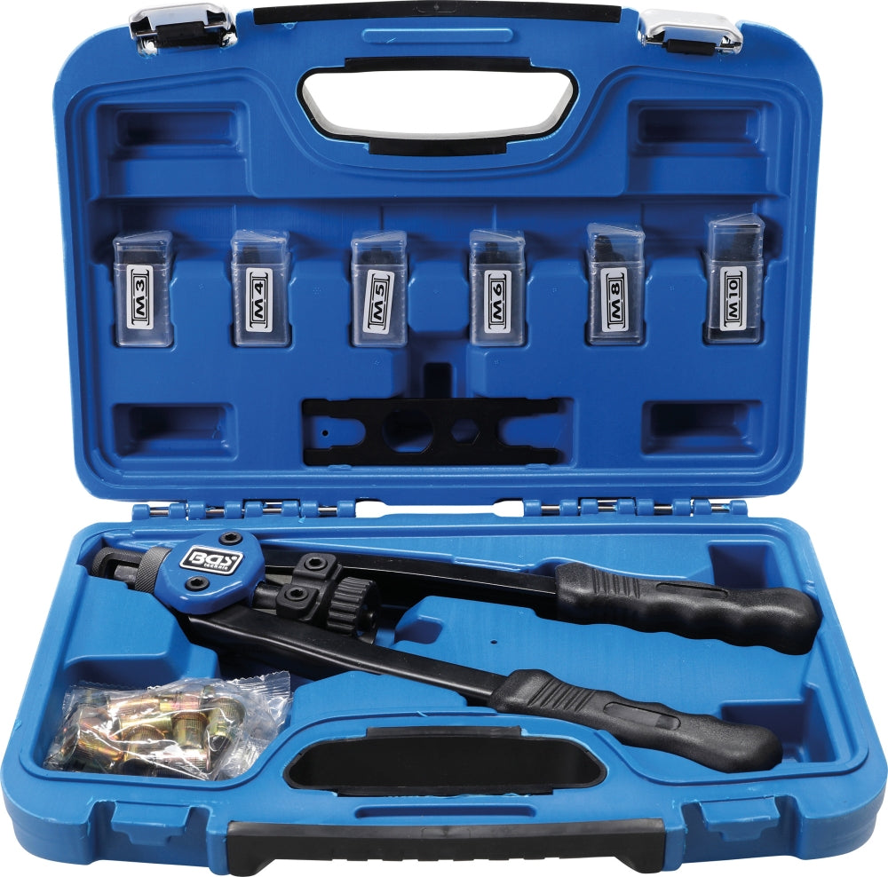 BGS 408 Satz Nietmutternzange inkl. je 10 Nietmuttern M3 - M10 inkl. Koffer