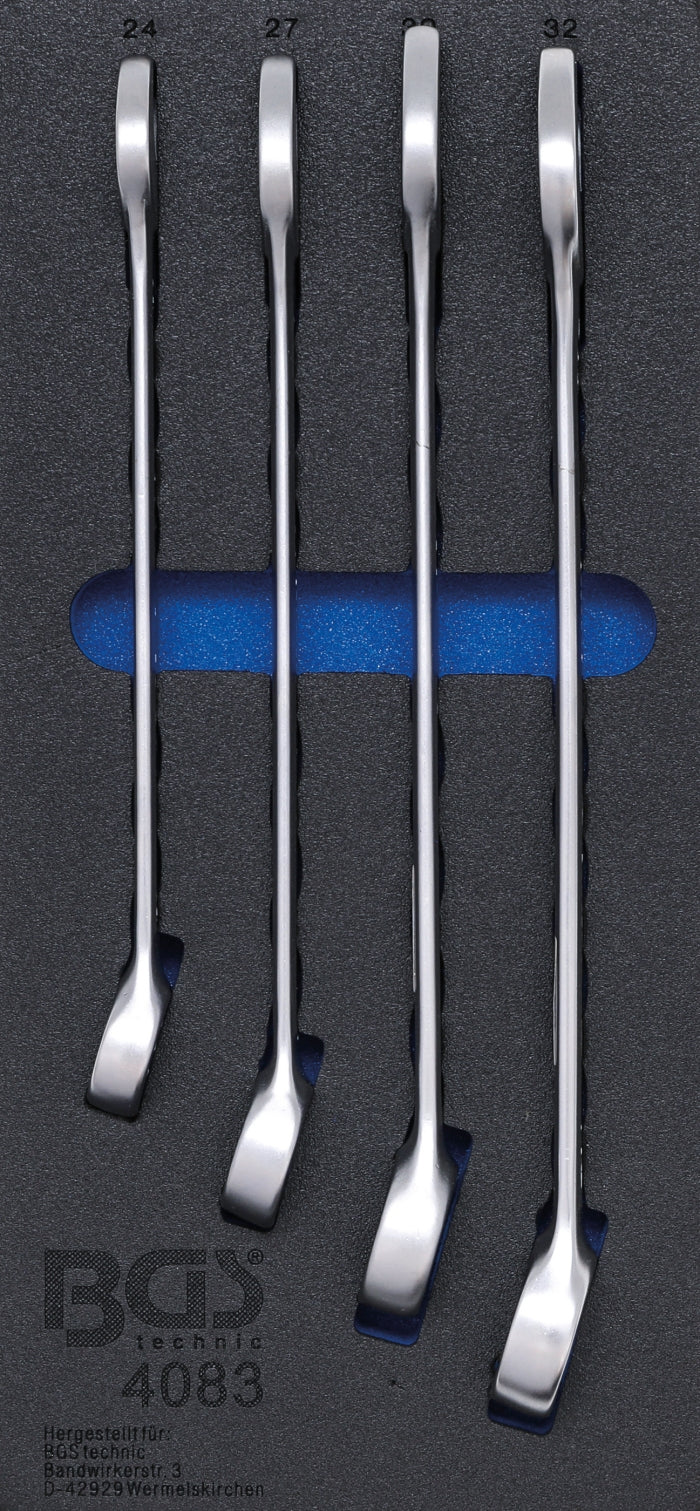 BGS 4083 Satz Ringmaulschlüssel SW 24 - 32mm kalt geschmiedet Werkstattwageneinlage 1/3