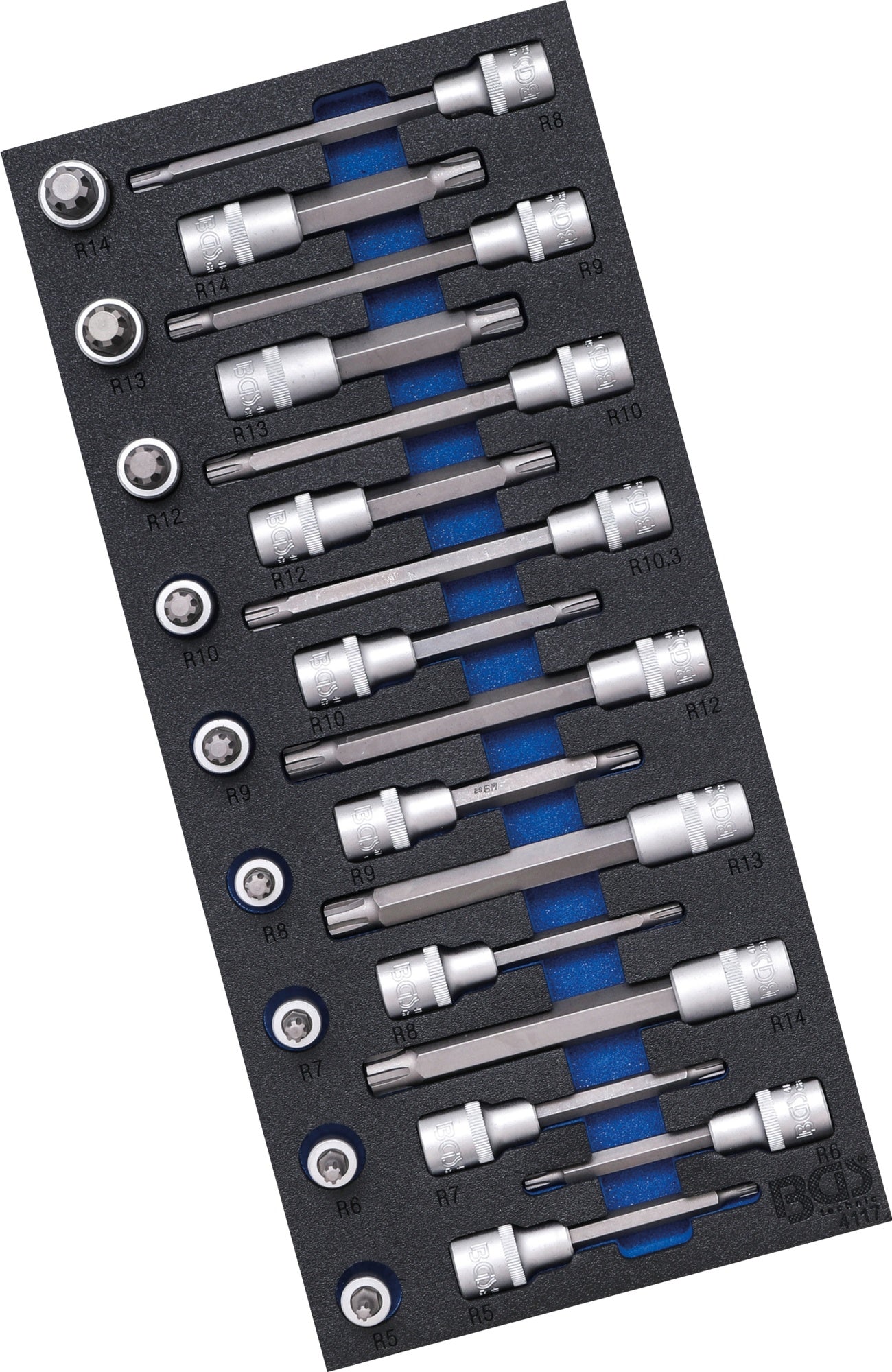 BGS 4117 Satz Biteinsätze Keil-Profil (für RIBE) Antrieb 12,5mm (1/2") Werkstattwageneinlage 1/3