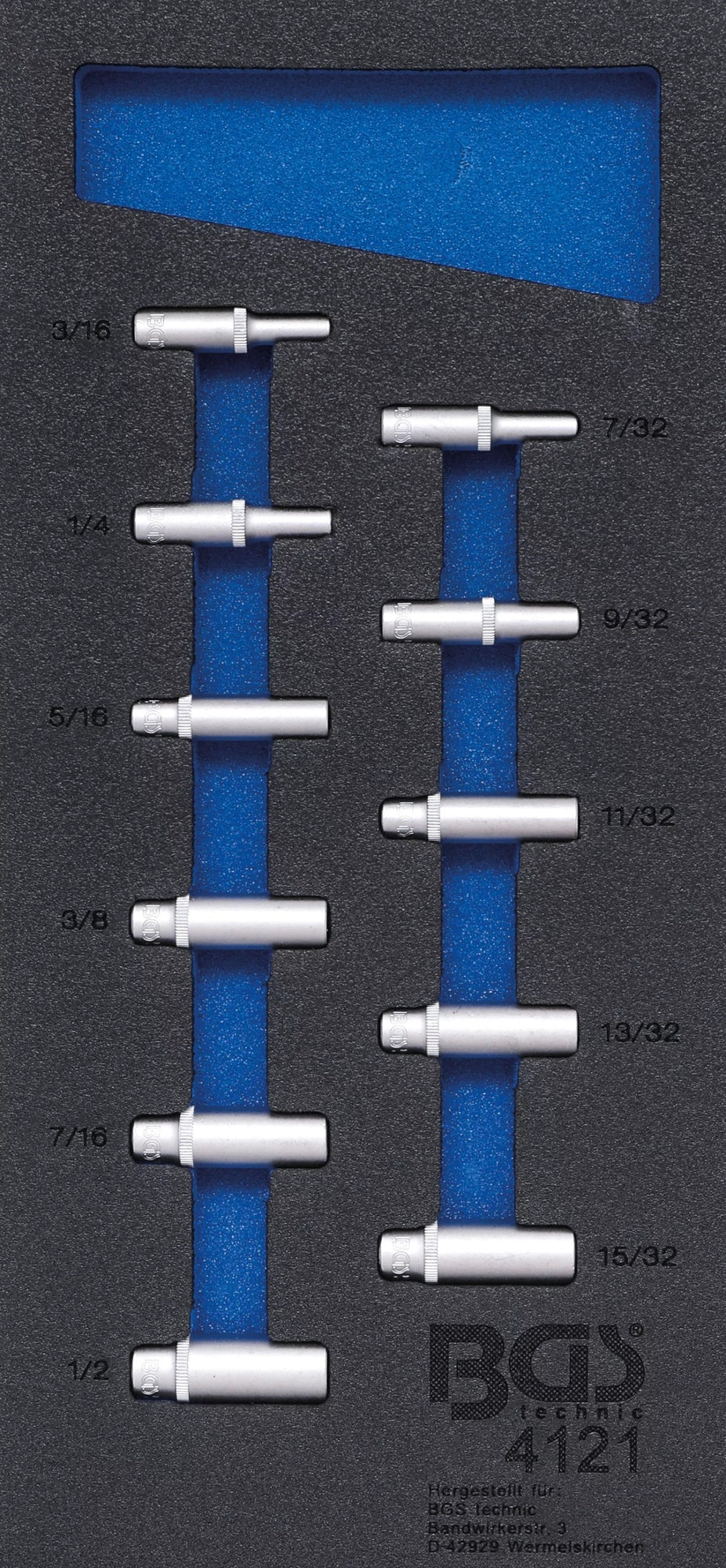 BGS 4121 Satz ZOLL Steckschlüssel Einsätze tief Sechskant 6,3mm (1/4") Werkstattwageneinlage 1/3