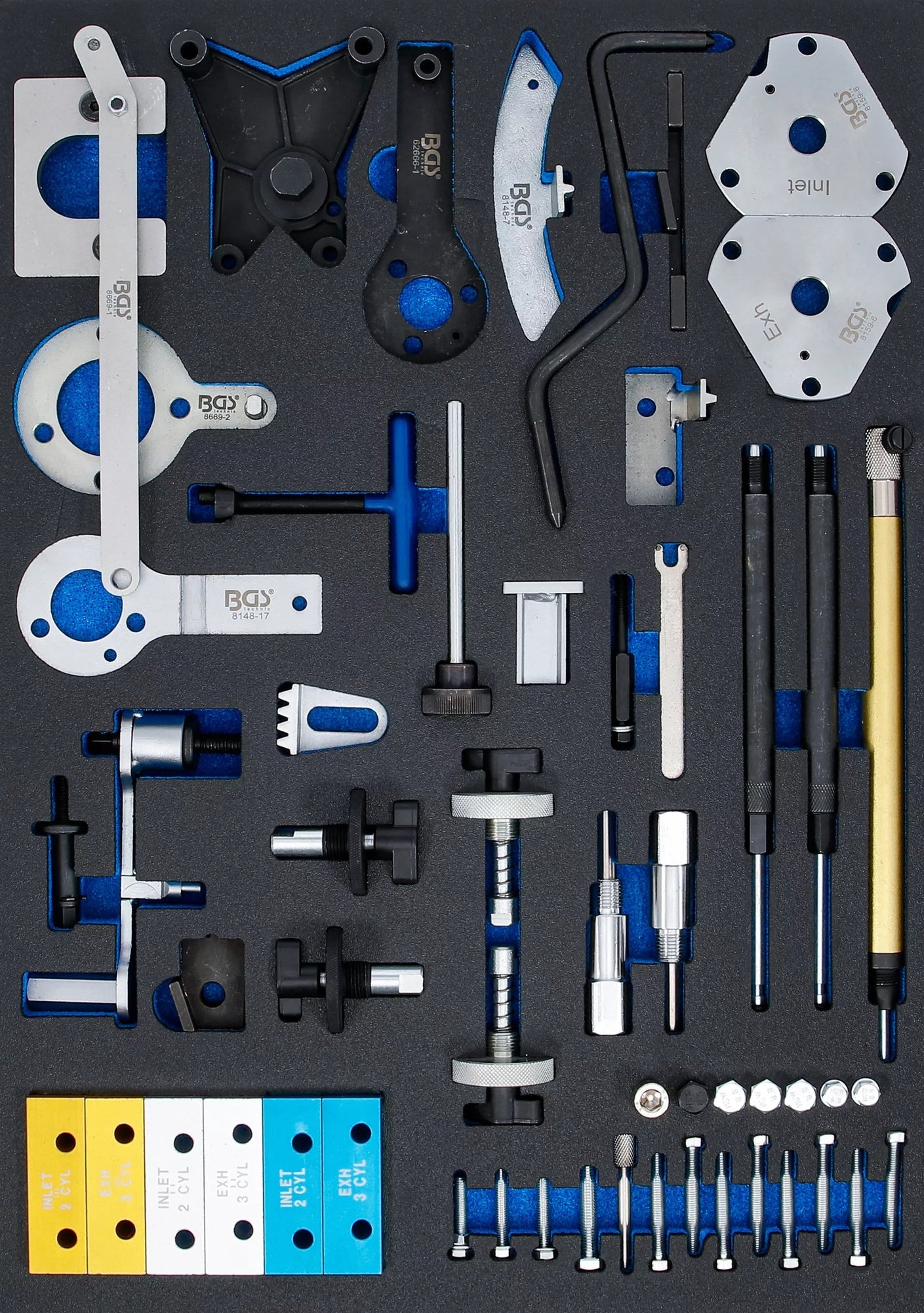 BGS 4137 Satz Einstellwerkzeug für Motor Fiat Alfa Lancia Opel Suzuki Ford, Werkstattwageneinlage 3/3