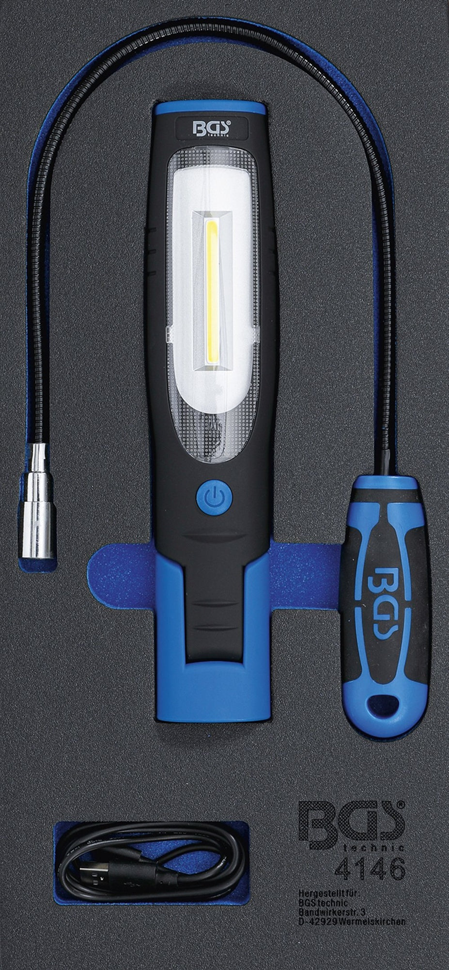 BGS 4146 Handlampe & Magnetheberlampe Werkstattwageneinlage 1/3