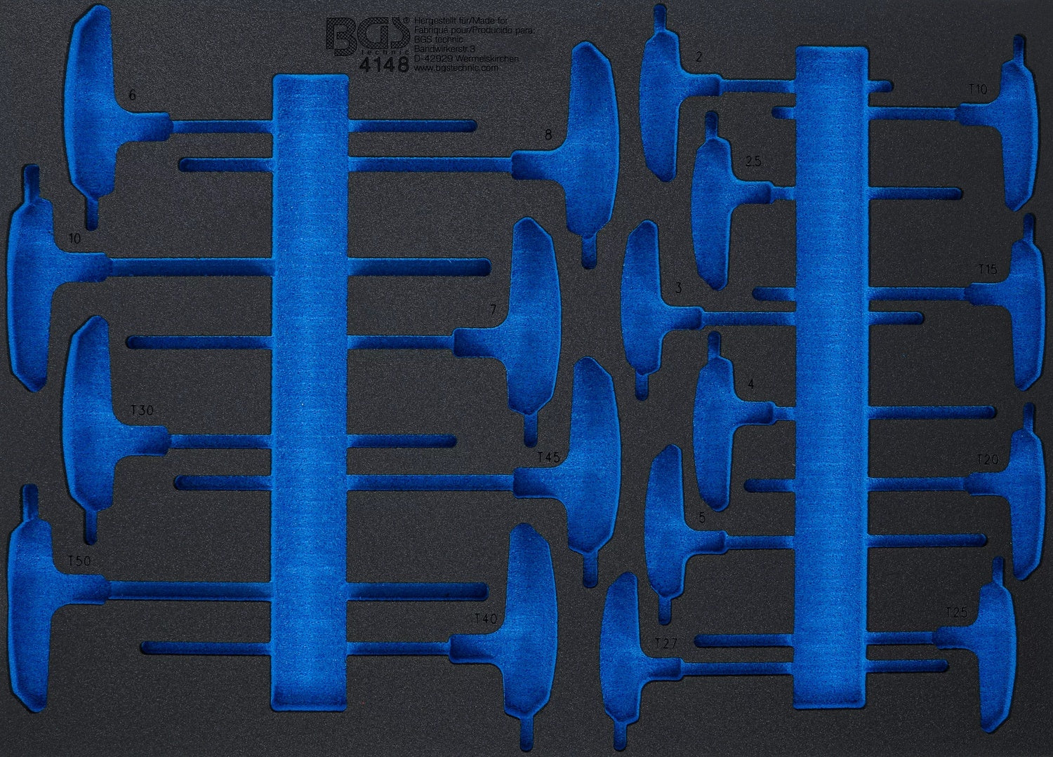 BGS 4148-1 Werkstattwageneinlage 3/3 Leer für Artikel 4148