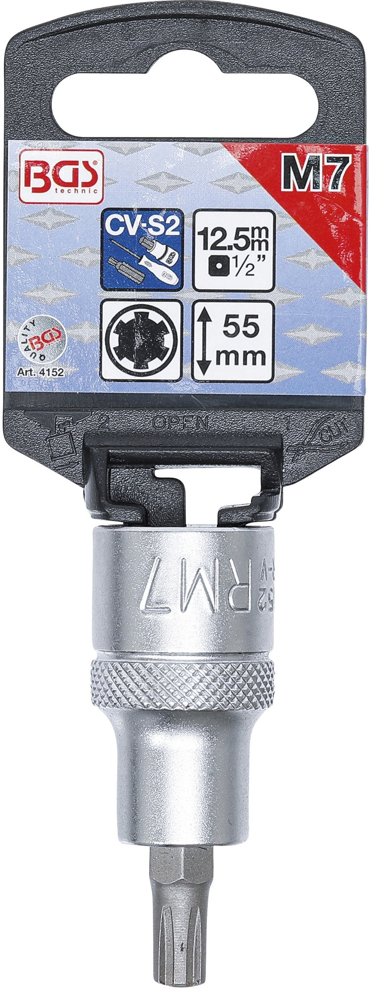 BGS 4152 Biteinsatz Keil-Profil (für RIBE) M7 Länge 55mm Antrieb 12,5mm (1/2")