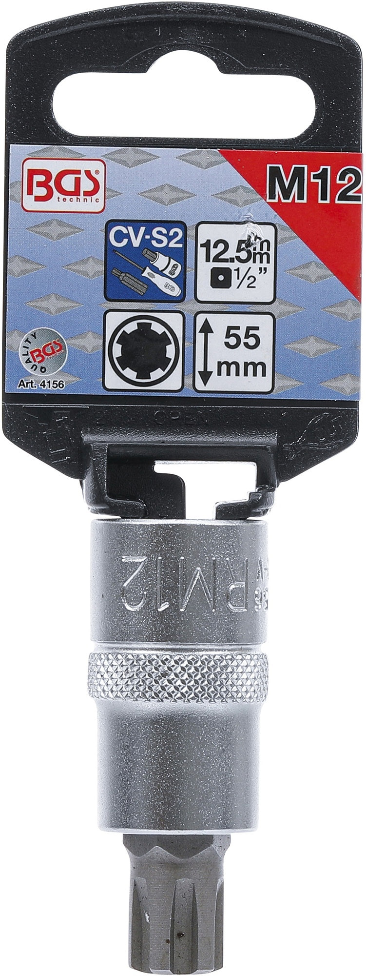 BGS 4156 Biteinsatz Keil-Profil (für RIBE) M12 Länge 55mm Antrieb 12,5mm (1/2")