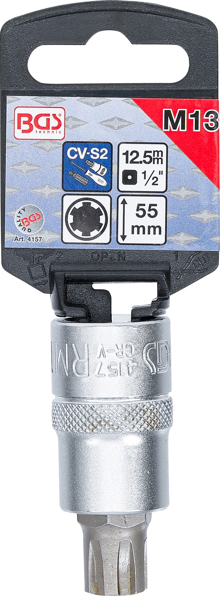 BGS 4157 Biteinsatz Keil-Profil (für RIBE) M13 Länge 55mm Antrieb 12,5mm (1/2")